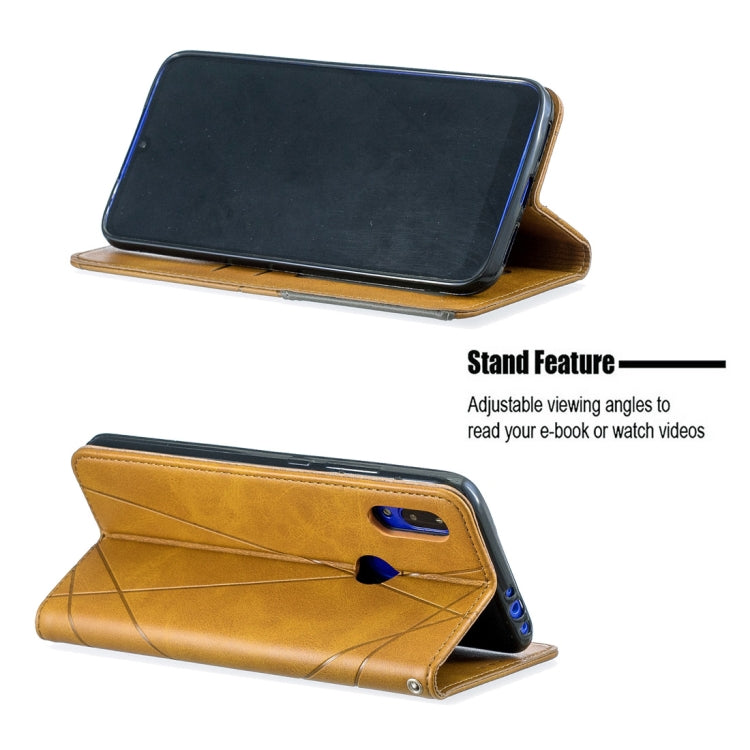 Rhombus Texture Horizontal Flip Magnetic Leather Case with Holder & Card Slots For Xiaomi Redmi 7