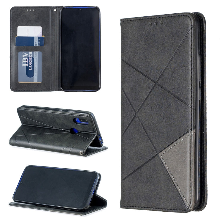 Rhombus Texture Horizontal Flip Magnetic Leather Case with Holder & Card Slots For Xiaomi Redmi 7