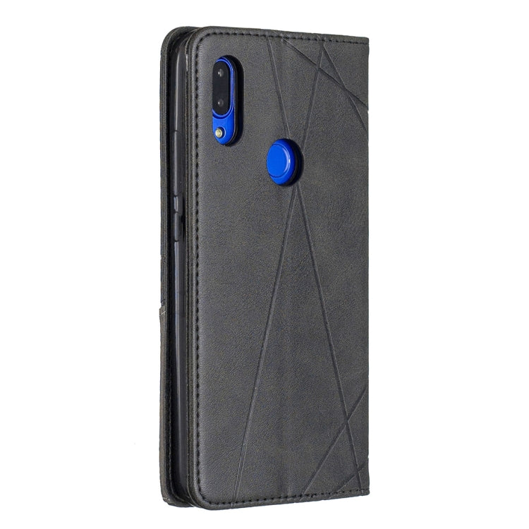 Rhombus Texture Horizontal Flip Magnetic Leather Case with Holder & Card Slots For Xiaomi Redmi 7