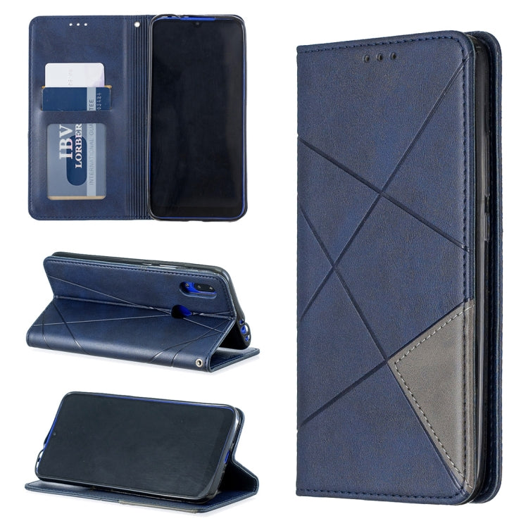 Rhombus Texture Horizontal Flip Magnetic Leather Case with Holder & Card Slots For Xiaomi Redmi 7