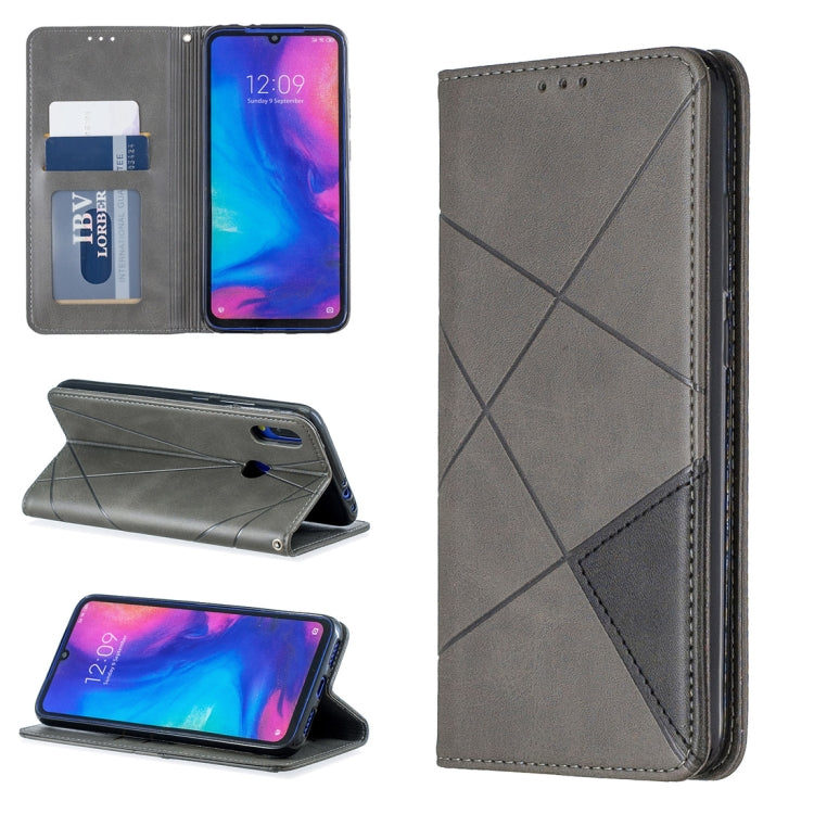 Rhombus Texture Horizontal Flip Magnetic Leather Case with Holder & Card Slots For Xiaomi Redmi Note 7