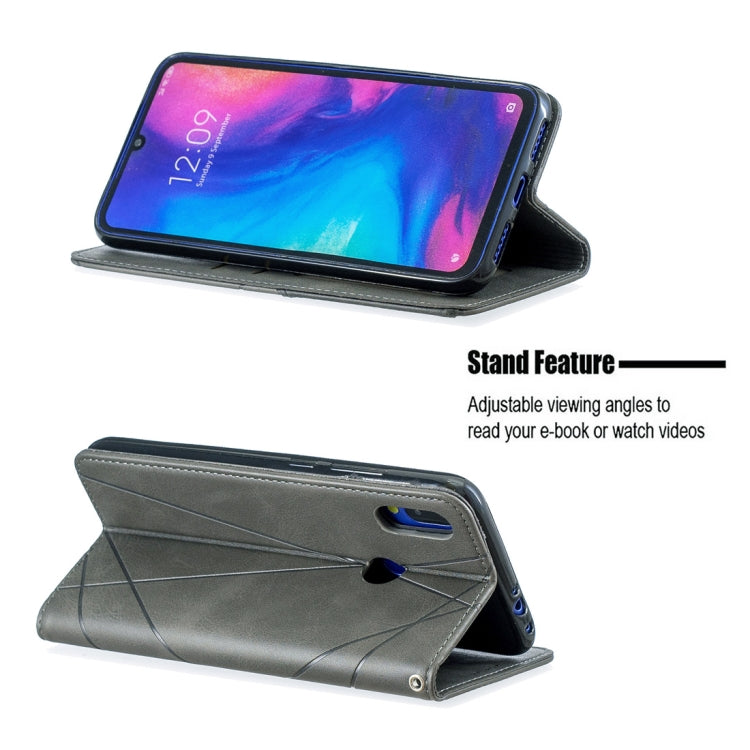 Rhombus Texture Horizontal Flip Magnetic Leather Case with Holder & Card Slots For Xiaomi Redmi Note 7