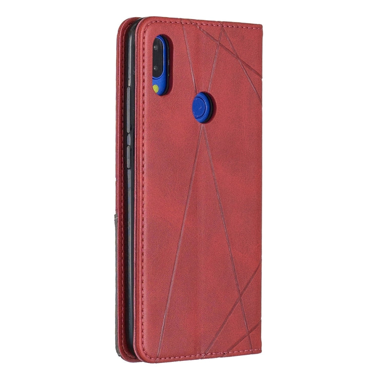 Rhombus Texture Horizontal Flip Magnetic Leather Case with Holder & Card Slots For Xiaomi Redmi Note 7