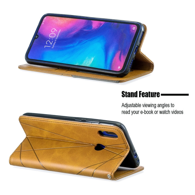 Rhombus Texture Horizontal Flip Magnetic Leather Case with Holder & Card Slots For Xiaomi Redmi Note 7