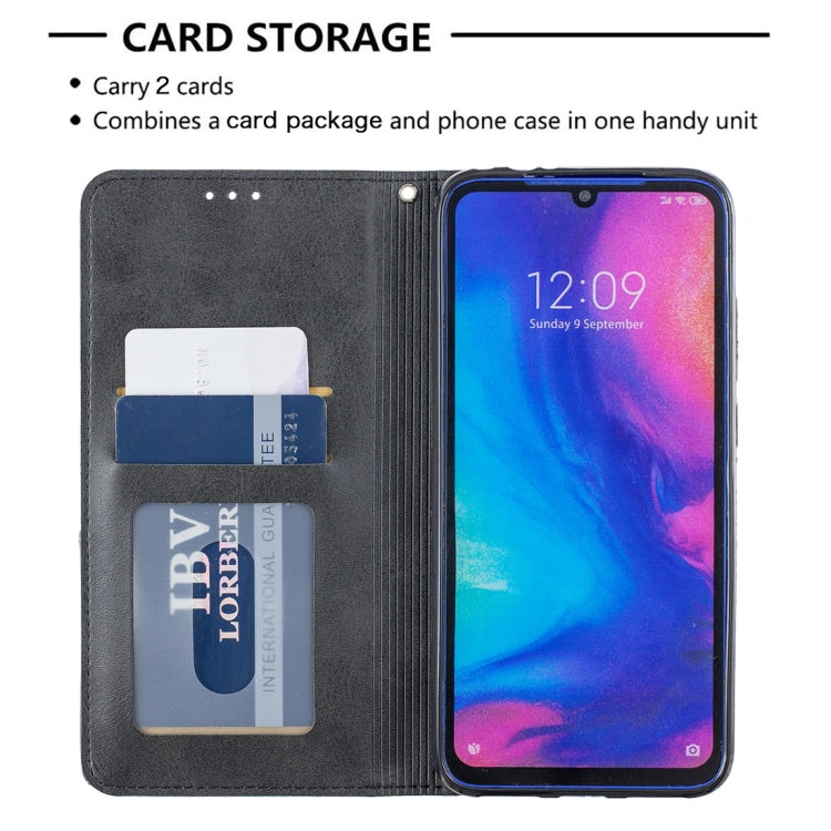 Rhombus Texture Horizontal Flip Magnetic Leather Case with Holder & Card Slots For Xiaomi Redmi Note 7