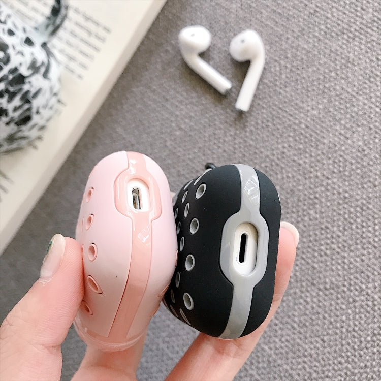 PC+ Silicone Honeycomb Earphone Protective Case for AirPods 1 / 2, with Hook