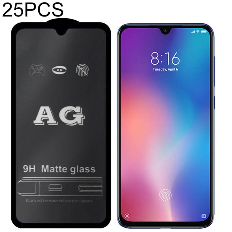 25 PCS AG Matte Frosted Full Cover Tempered Glass For Xiaomi Redmi Go