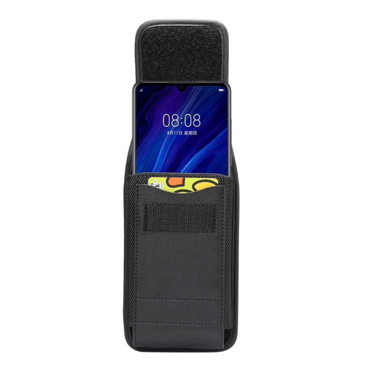 Multi-functional Universal Vertical Oxford Cloth Nylon Fabric Waist Bag With Card Slot for 5.3 Inch or Below Smartphones(Black)