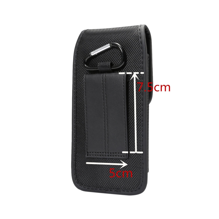 Multi-functional Universal Vertical Oxford Cloth Nylon Fabric Waist Bag With Card Slot for 5.3 Inch or Below Smartphones(Black)