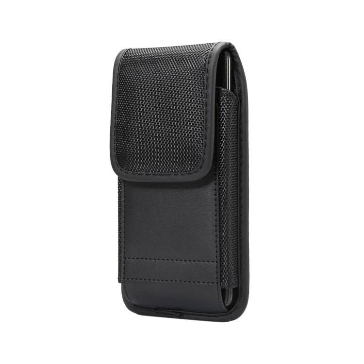 Multi-functional Universal Vertical Oxford Cloth Nylon Fabric Waist Bag With Card Slot for 6.4 Inch or Below Smartphones(Black)