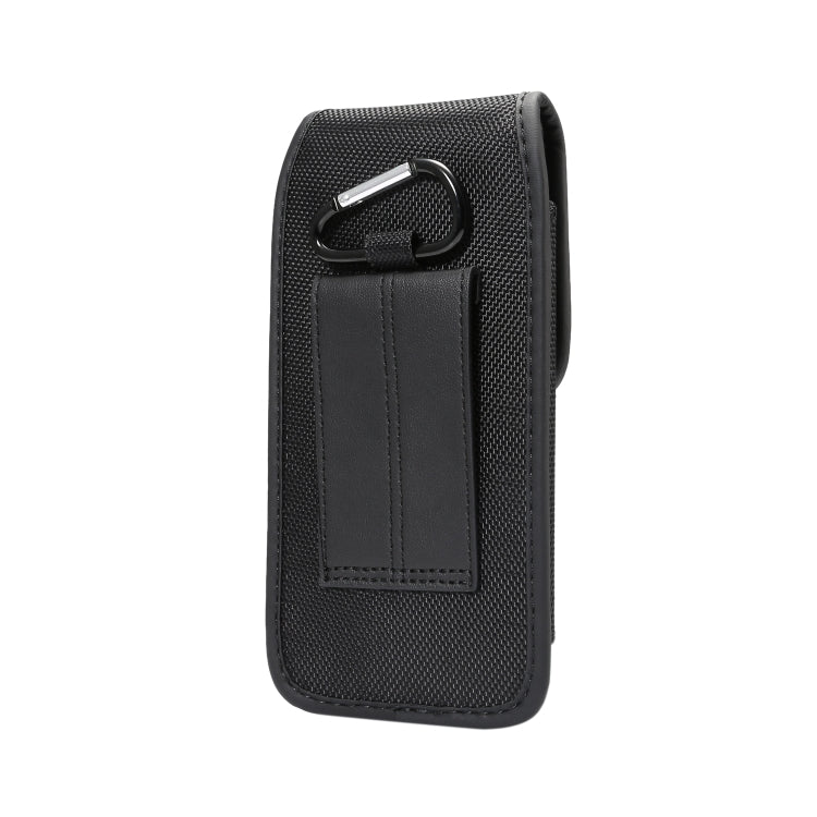 Multi-functional Universal Vertical Oxford Cloth Nylon Fabric Waist Bag With Card Slot for 6.4 Inch or Below Smartphones(Black)