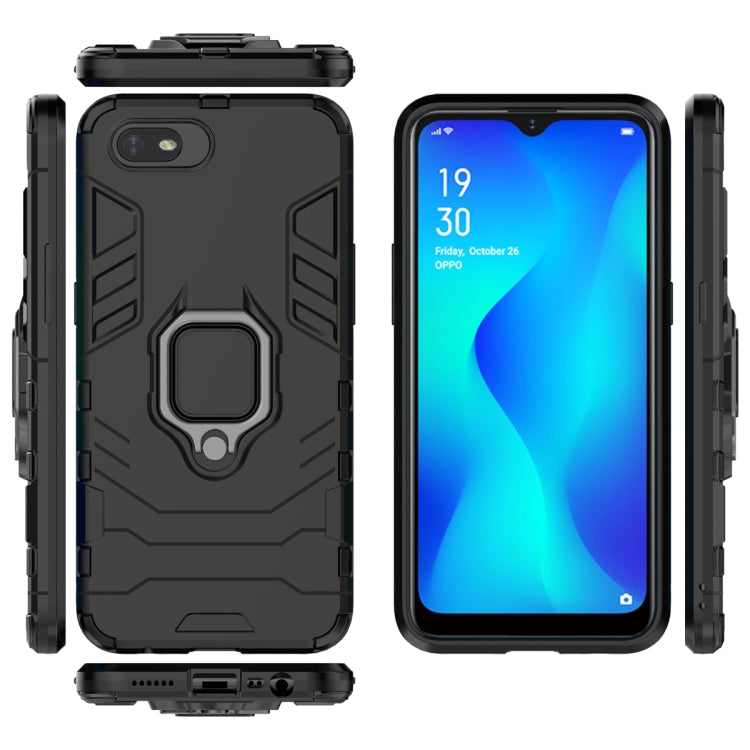Panther PC + TPU Shockproof Protective Case with Magnetic Ring Holder for OPPO Realme C2