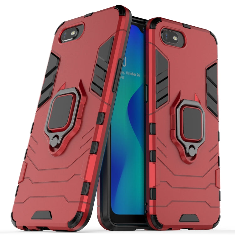 Panther PC + TPU Shockproof Protective Case with Magnetic Ring Holder for OPPO Realme C2