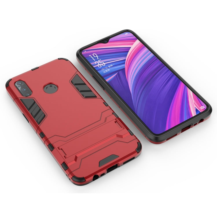 Shockproof PC + TPU Case with Holder for OPPO Realme 3