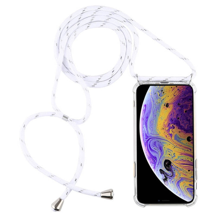Four-Corner Anti-Fall Transparent TPU Mobile Phone Case With Lanyard for iPhone 11 Pro