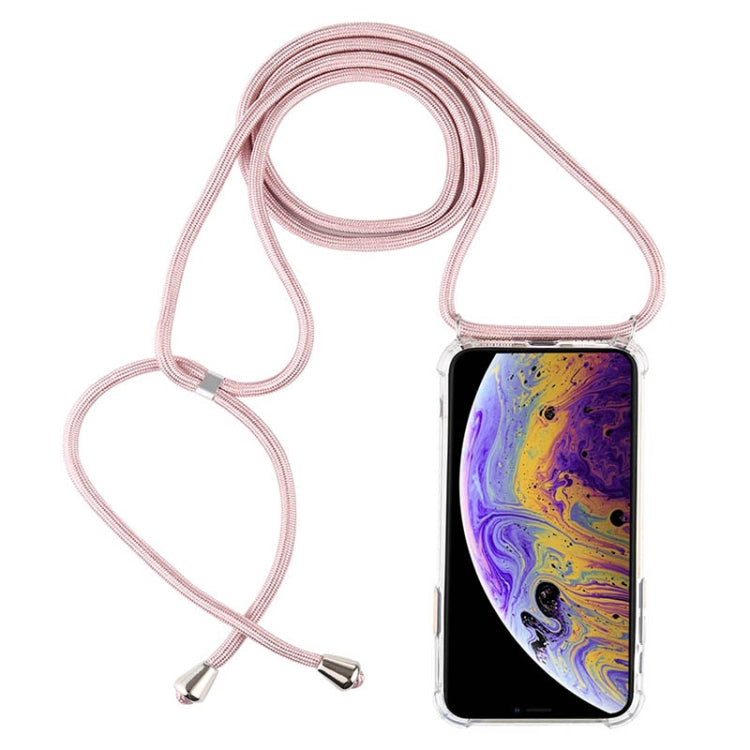 Four-Corner Anti-Fall Transparent TPU Mobile Phone Case With Lanyard for iPhone 11 Pro