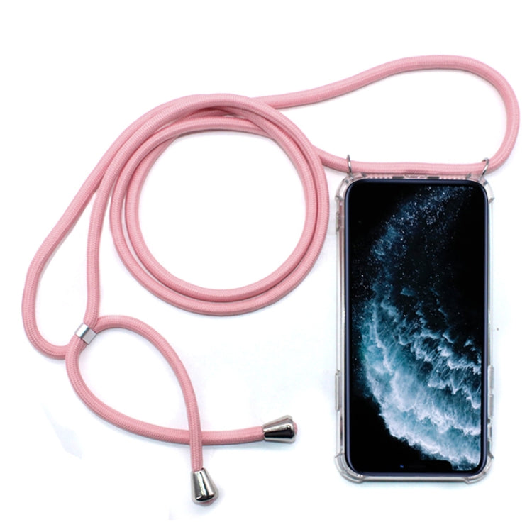 Four-Corner Anti-Fall Transparent TPU Mobile Phone Case With Lanyard for iPhone 11 Pro
