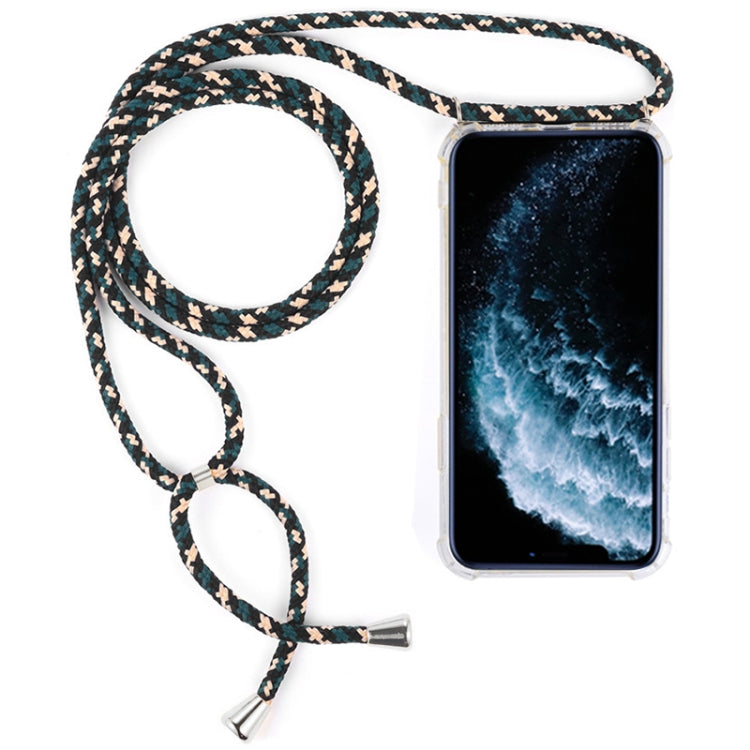 Four-Corner Anti-Fall Transparent TPU Mobile Phone Case With Lanyard for iPhone 11 Pro