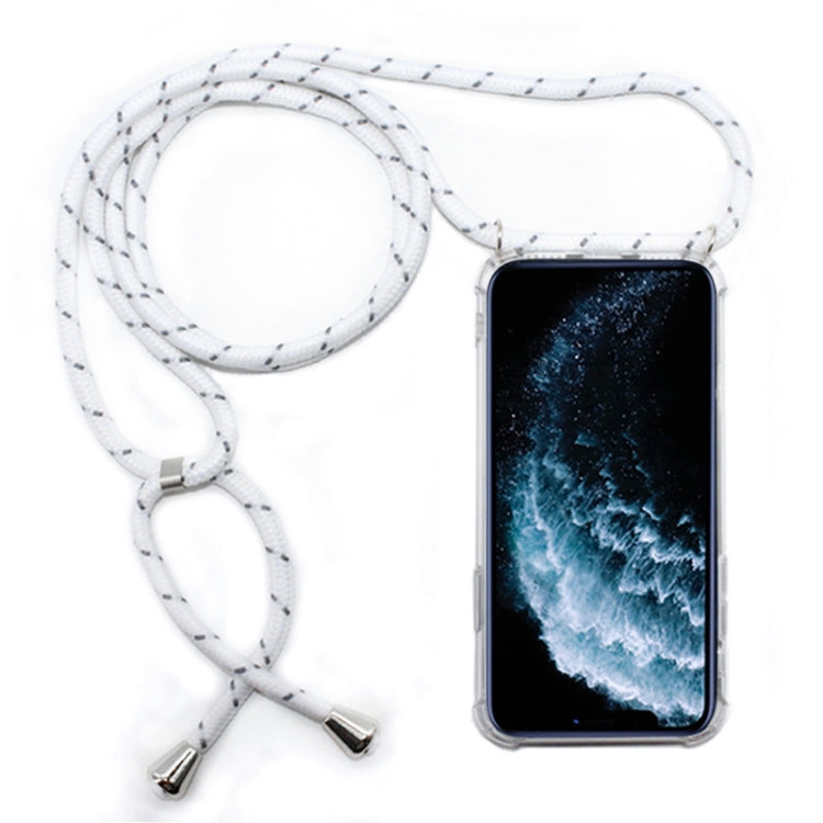 Four-Corner Anti-Fall Transparent TPU Mobile Phone Case With Lanyard for iPhone 11 Pro