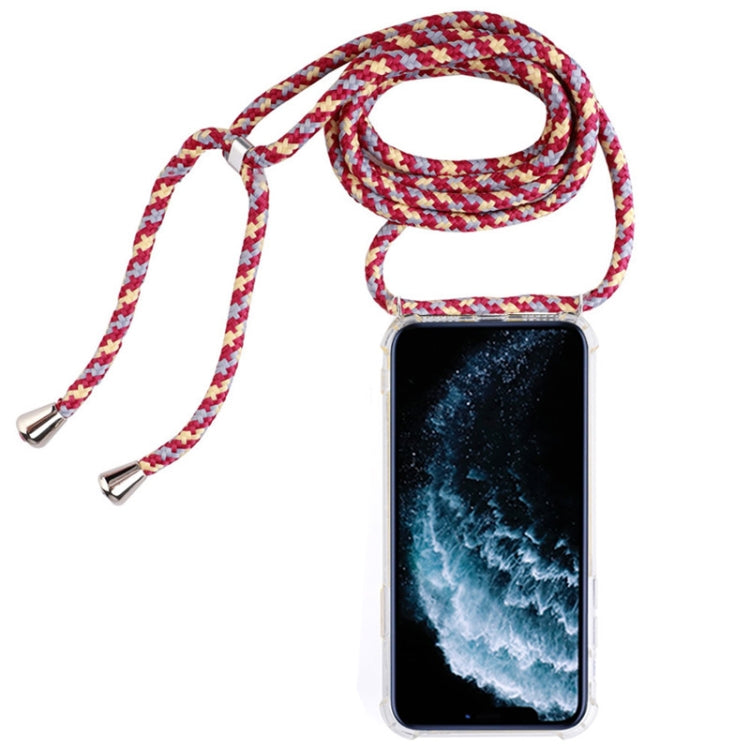 Four-Corner Anti-Fall Transparent TPU Mobile Phone Case With Lanyard for iPhone 11 Pro
