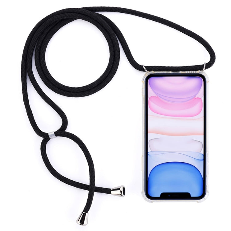 Four-Corner Anti-Fall Transparent TPU Mobile Phone Case With Lanyard for iPhone 11