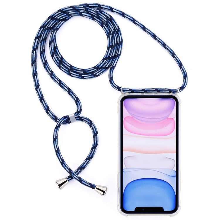 Four-Corner Anti-Fall Transparent TPU Mobile Phone Case With Lanyard for iPhone 11