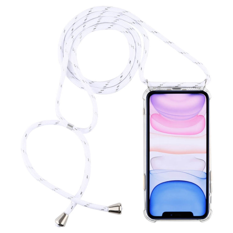 Four-Corner Anti-Fall Transparent TPU Mobile Phone Case With Lanyard for iPhone 11