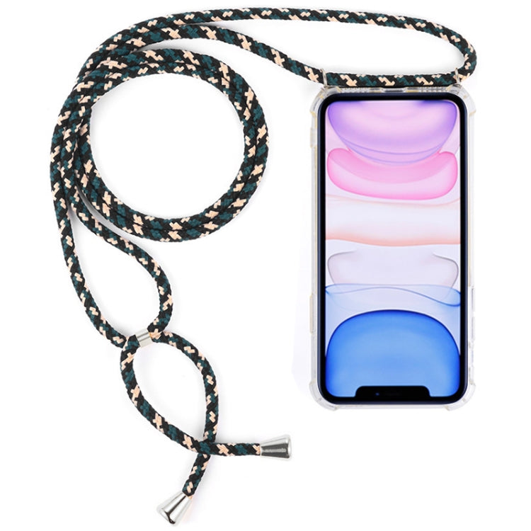 Four-Corner Anti-Fall Transparent TPU Mobile Phone Case With Lanyard for iPhone 11