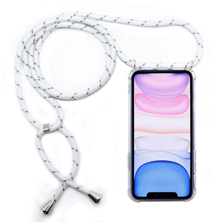 Four-Corner Anti-Fall Transparent TPU Mobile Phone Case With Lanyard for iPhone 11