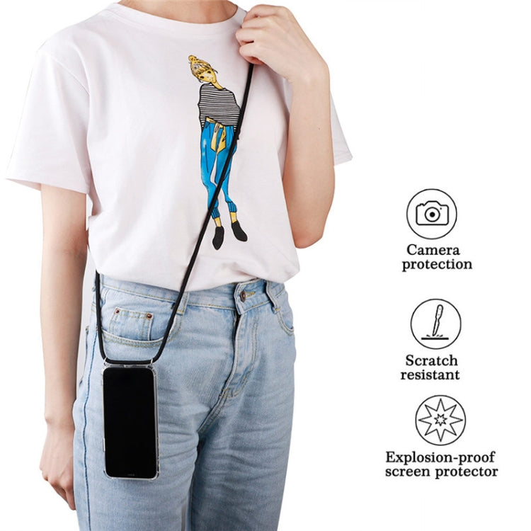 Four-Corner Anti-Fall Transparent TPU Mobile Phone Case With Lanyard for iPhone 11