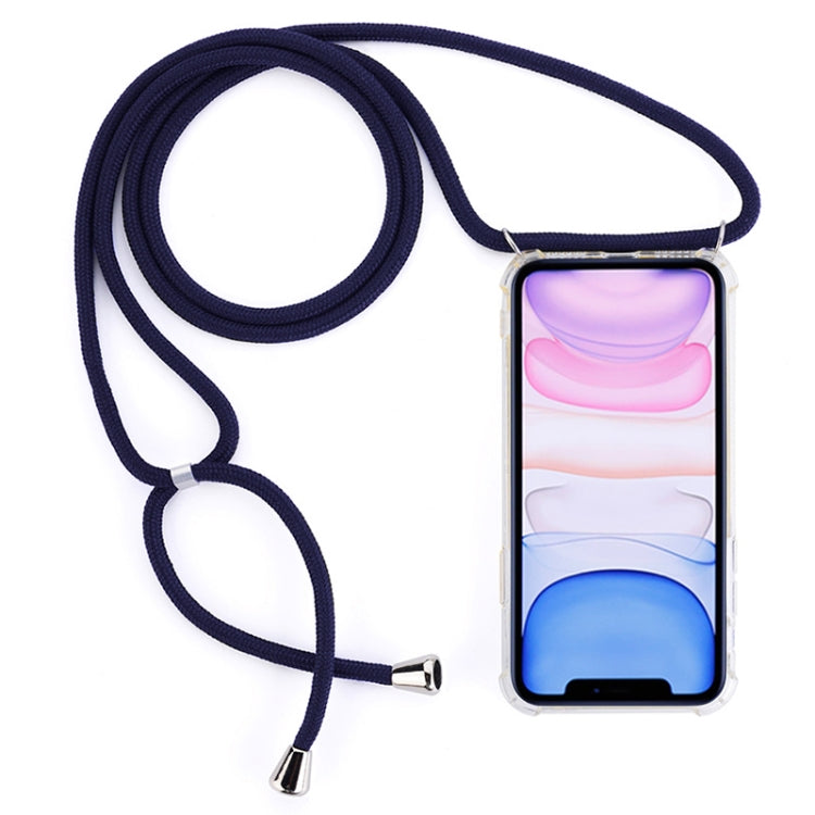 Four-Corner Anti-Fall Transparent TPU Mobile Phone Case With Lanyard for iPhone 11