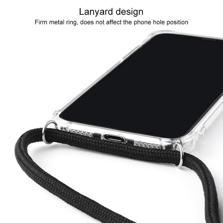 Four-Corner Anti-Fall Transparent TPU Mobile Phone Case With Lanyard for iPhone 11