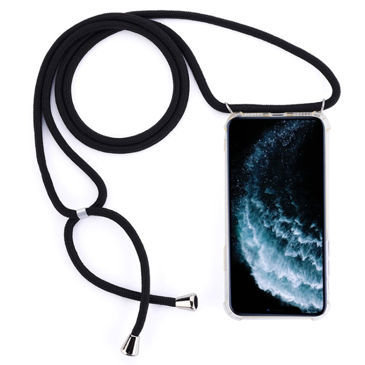 Four-Corner Anti-Fall Trasparent TPU Mobile Phone Case With Lanyard for iPhone 11 Pro Max