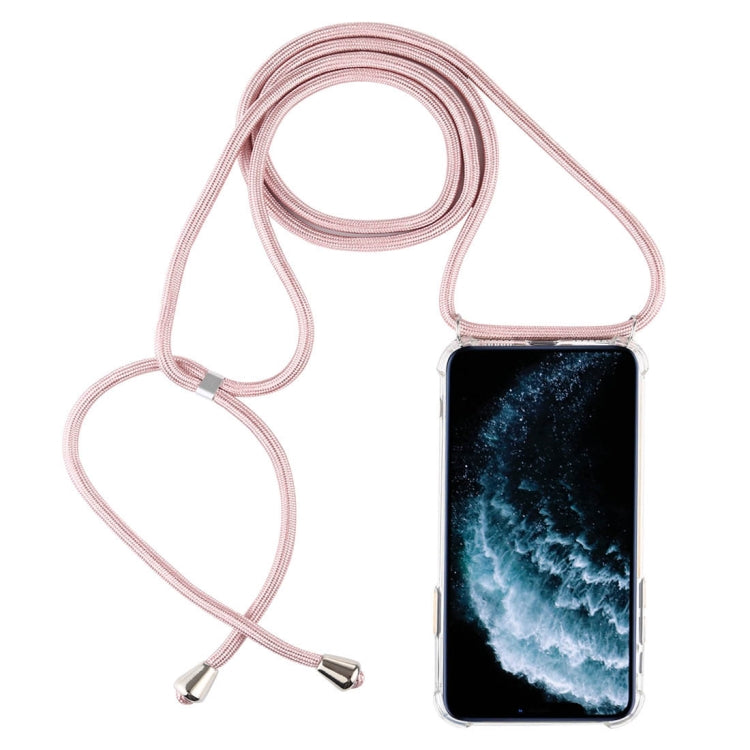 Four-Corner Anti-Fall Trasparent TPU Mobile Phone Case With Lanyard for iPhone 11 Pro Max
