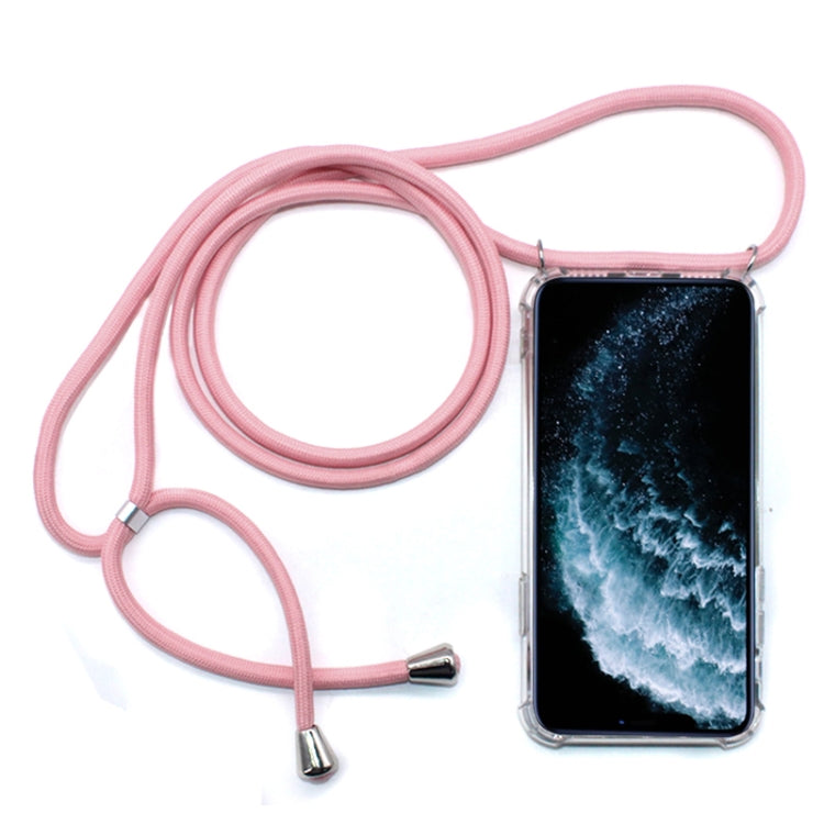 Four-Corner Anti-Fall Trasparent TPU Mobile Phone Case With Lanyard for iPhone 11 Pro Max