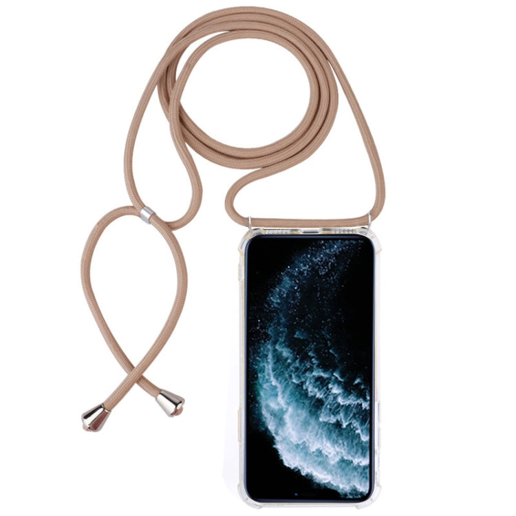 Four-Corner Anti-Fall Trasparent TPU Mobile Phone Case With Lanyard for iPhone 11 Pro Max