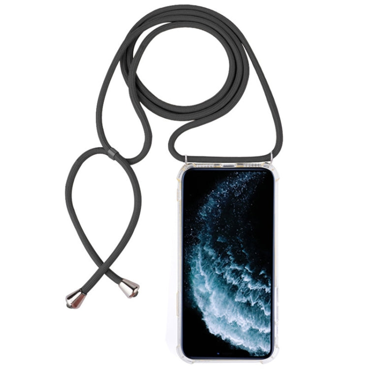 Four-Corner Anti-Fall Trasparent TPU Mobile Phone Case With Lanyard for iPhone 11 Pro Max