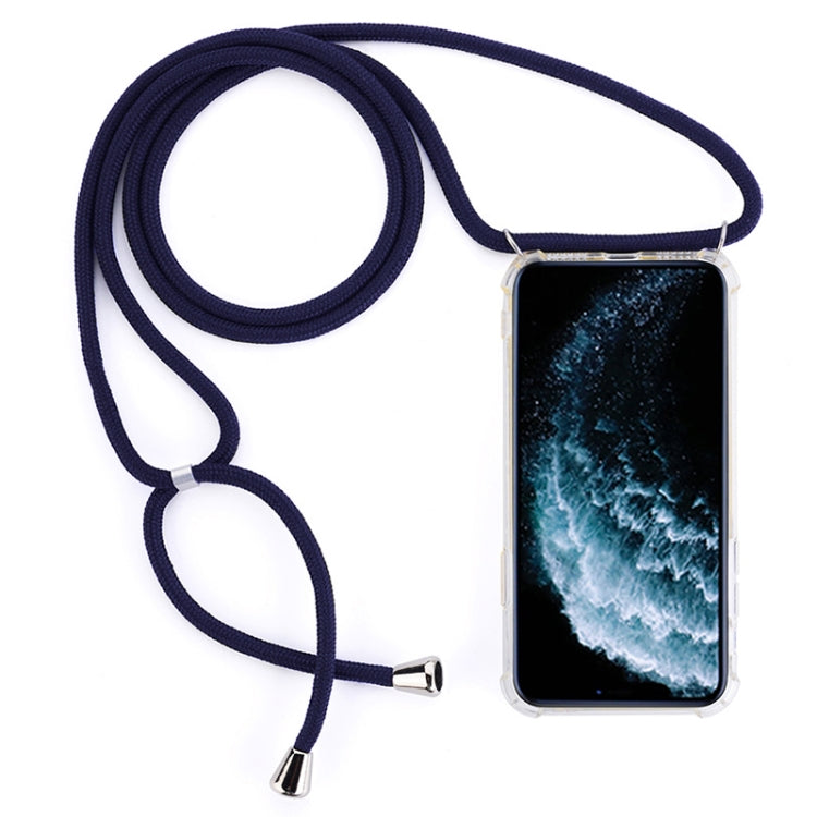 Four-Corner Anti-Fall Trasparent TPU Mobile Phone Case With Lanyard for iPhone 11 Pro Max