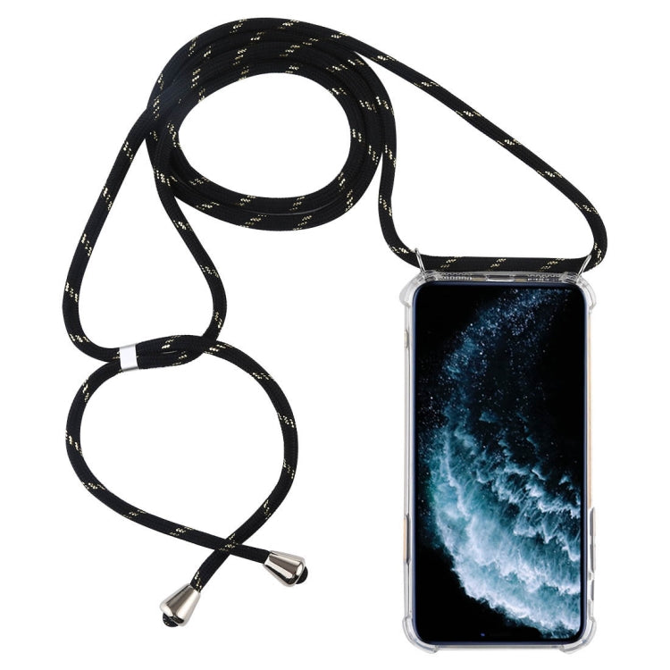 Four-Corner Anti-Fall Trasparent TPU Mobile Phone Case With Lanyard for iPhone 11 Pro Max
