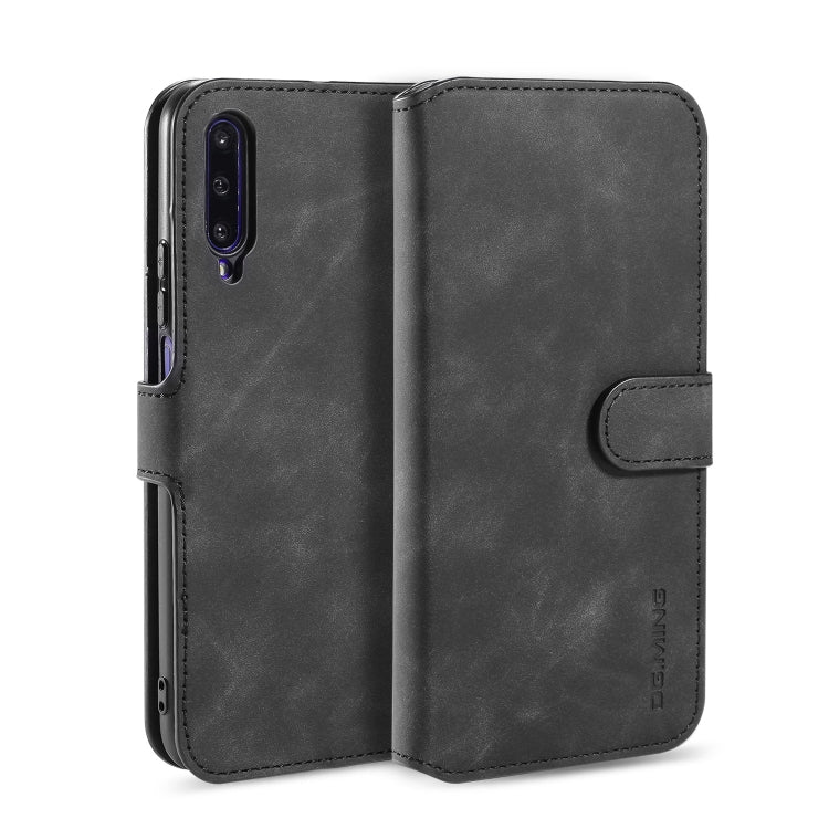 DG.MING Retro Oil Side Horizontal Flip Case with Holder & Card Slots & Wallet for Huawei Honor 9X