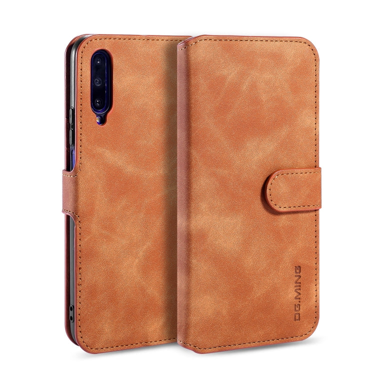 DG.MING Retro Oil Side Horizontal Flip Case with Holder & Card Slots & Wallet for Huawei Honor 9X
