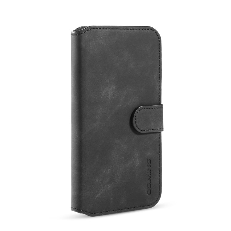 DG.MING Retro Oil Side Horizontal Flip Case with Holder & Card Slots & Wallet for iPhone 11