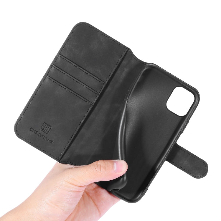 DG.MING Retro Oil Side Horizontal Flip Case with Holder & Card Slots & Wallet for iPhone 11