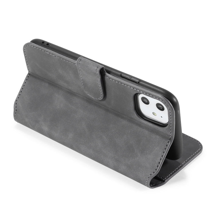 DG.MING Retro Oil Side Horizontal Flip Case with Holder & Card Slots & Wallet for iPhone 11