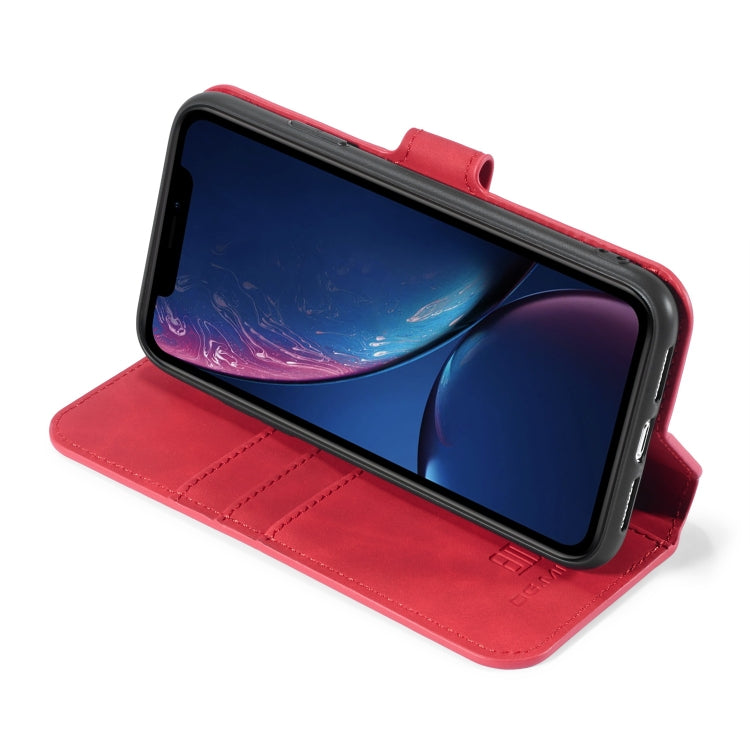 DG.MING Retro Oil Side Horizontal Flip Case with Holder & Card Slots & Wallet for iPhone 11