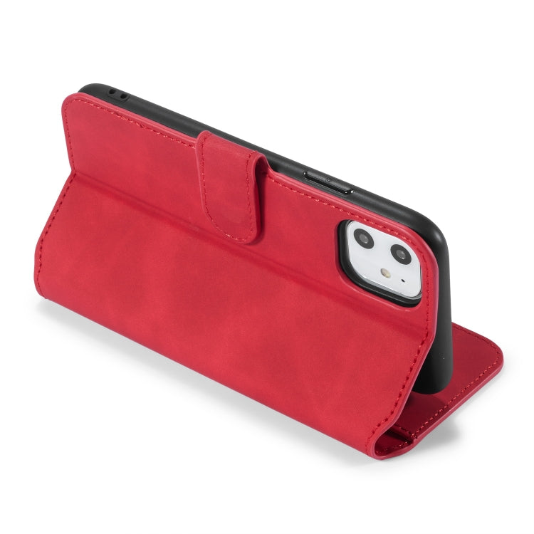 DG.MING Retro Oil Side Horizontal Flip Case with Holder & Card Slots & Wallet for iPhone 11