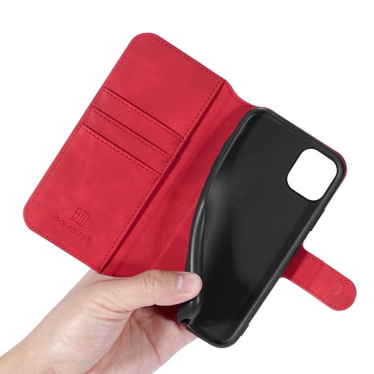 DG.MING Retro Oil Side Horizontal Flip Case with Holder & Card Slots & Wallet for iPhone 11