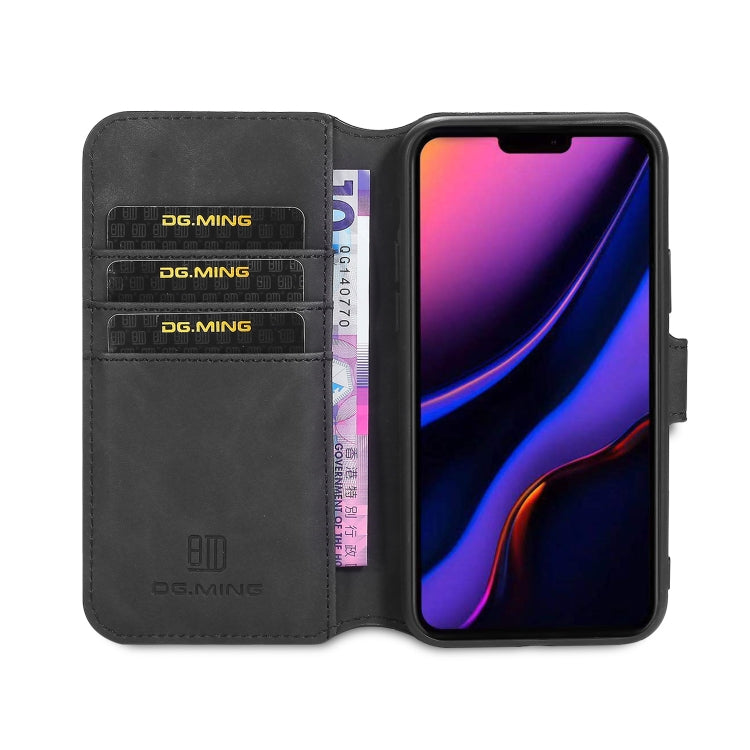 DG.MING Retro Oil Side Horizontal Flip Case with Holder & Card Slots & Wallet for iPhone 11 Pro Max