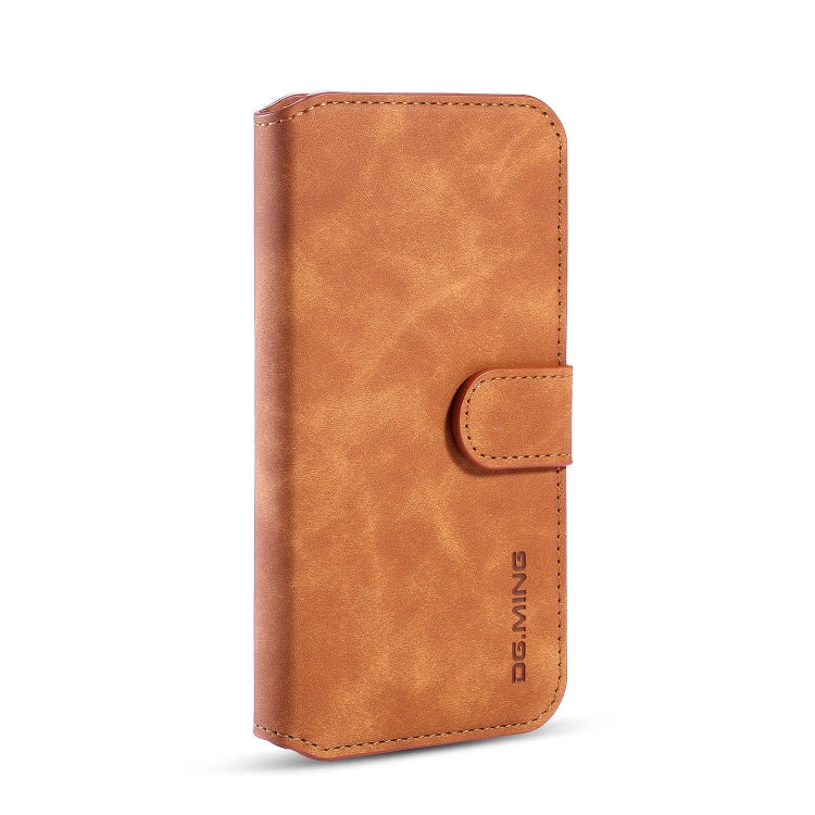 DG.MING Retro Oil Side Horizontal Flip Case with Holder & Card Slots & Wallet for iPhone 11 Pro Max