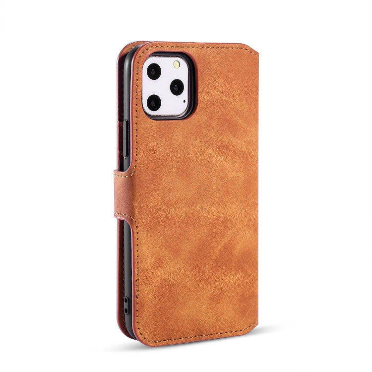 DG.MING Retro Oil Side Horizontal Flip Case with Holder & Card Slots & Wallet for iPhone 11 Pro Max